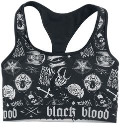 Bikinová podprsenka s okultnými symbolmi, Black Blood by Gothicana, Bikiny Top