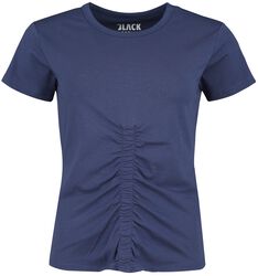 Modré tričko s riasením na prednej strane, Black Premium by EMP, Tričko